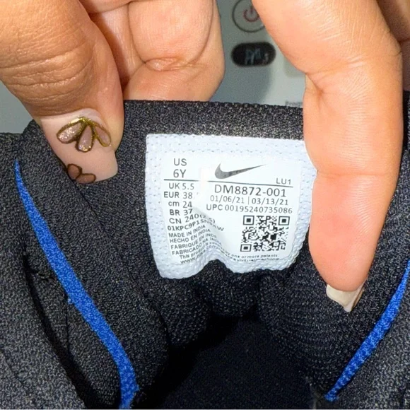 Nike | DM8872-001 Big Kids Court Borough Mid 2 Blue & Black | Size Y6 - Picture 9 of 9